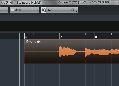 Cubase_オーディオファイルを統合6