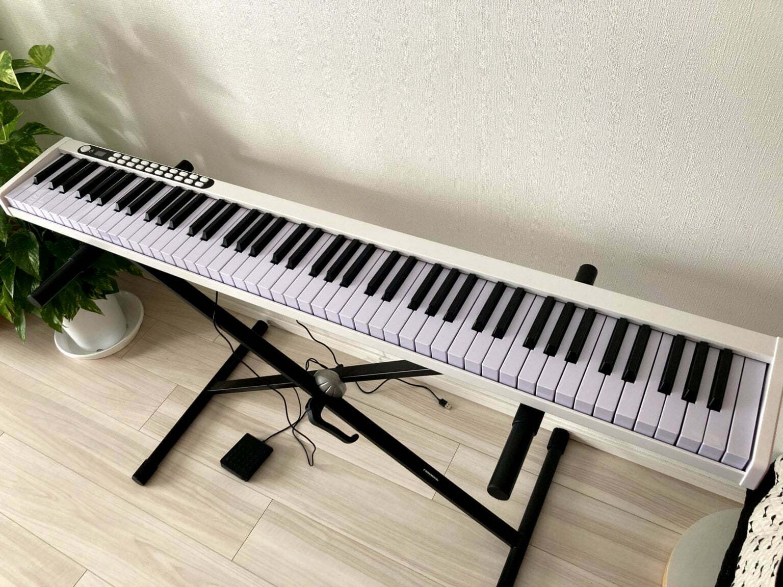 Longeye 電子ピアノ 88鍵盤 【折り畳み式 】（白）